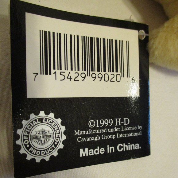 Harley Davidson NEW Vintage 1999 Black Red Peach Graphic Bean Bag Plush - Picture 8 of 8